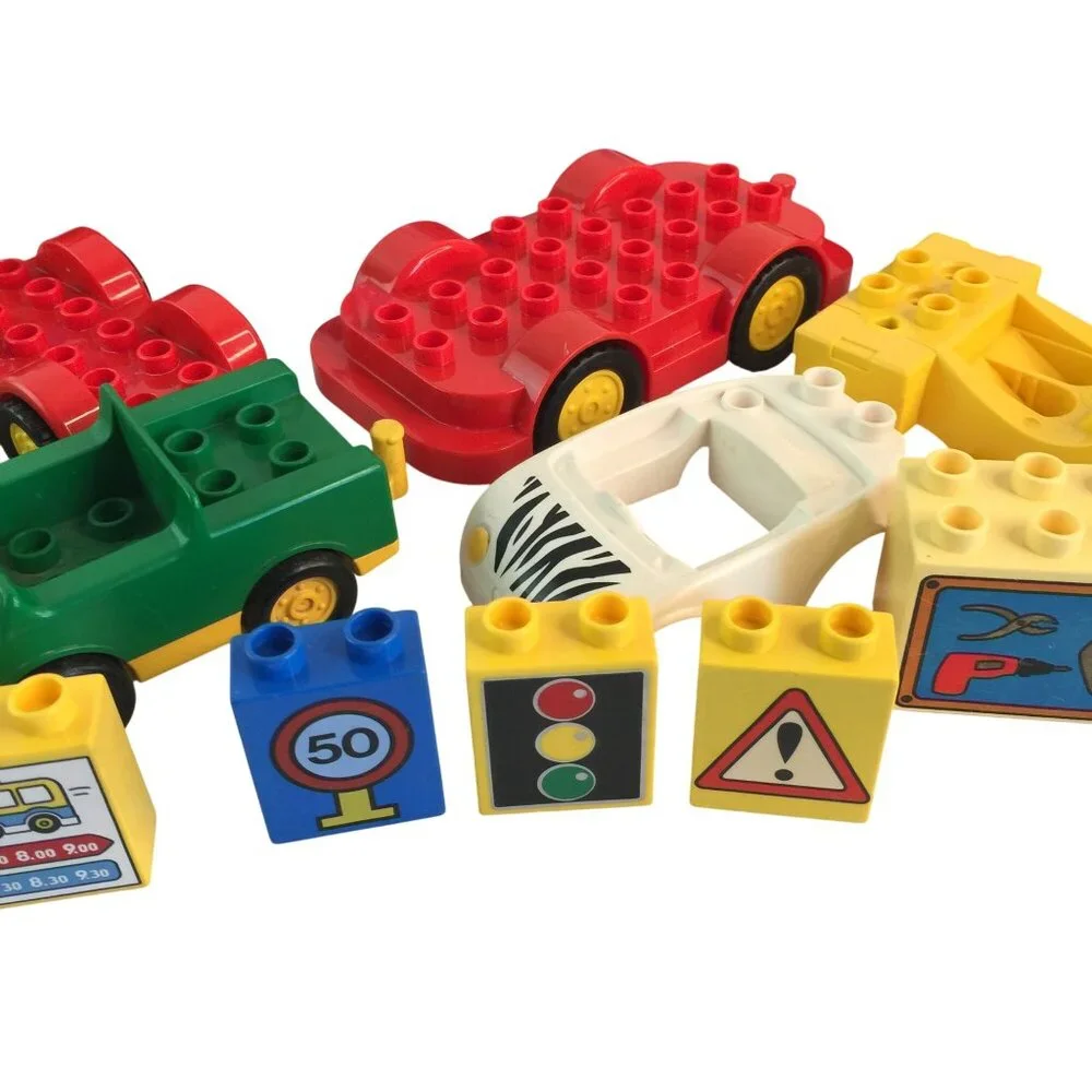Lego Duplo Vehicle Parts Lot 50+ Pieces Construction Helicopter Motorcycle Train